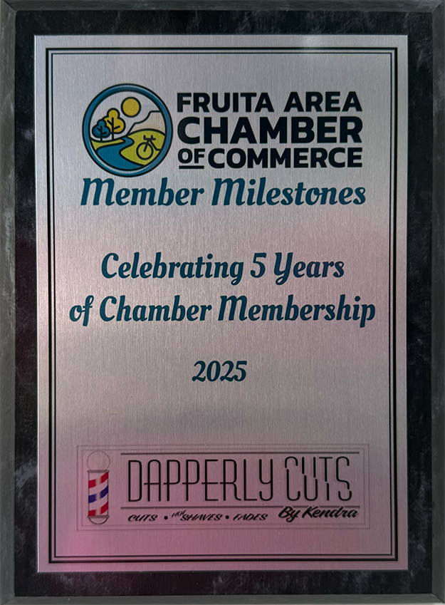 Fruita Area Chamber of Commerce 5 year Anniversary Plaque